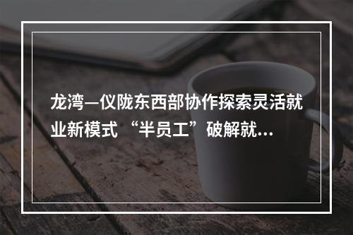 龙湾—仪陇东西部协作探索灵活就业新模式 “半员工”破解就业招工双困境