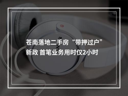 苍南落地二手房“带押过户”新政 首笔业务用时仅2小时