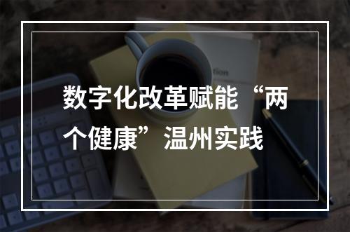 数字化改革赋能“两个健康”温州实践
