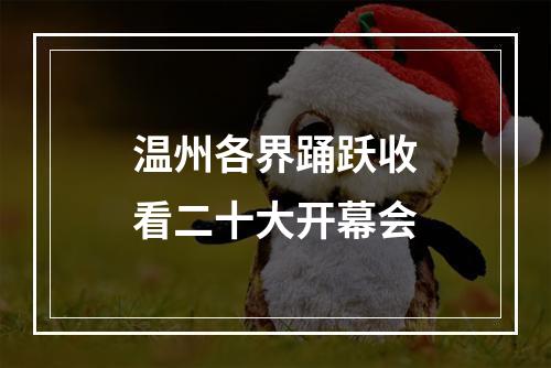 温州各界踊跃收看二十大开幕会