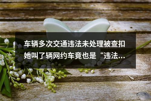 车辆多次交通违法未处理被查扣 她叫了辆网约车竟也是“违法王”