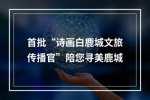 首批“诗画白鹿城文旅传播官”陪您寻美鹿城