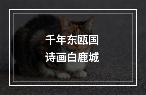 千年东瓯国 诗画白鹿城