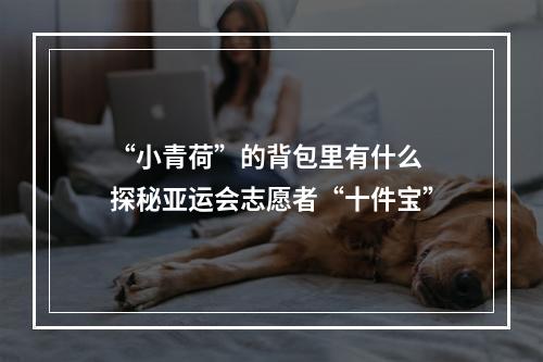 “小青荷”的背包里有什么 探秘亚运会志愿者“十件宝”