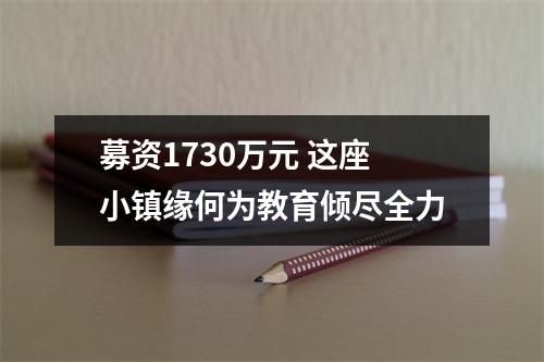募资1730万元 这座小镇缘何为教育倾尽全力