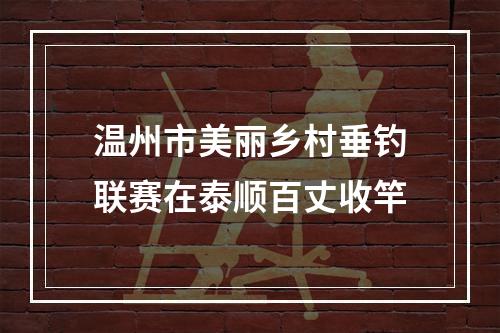 温州市美丽乡村垂钓联赛在泰顺百丈收竿