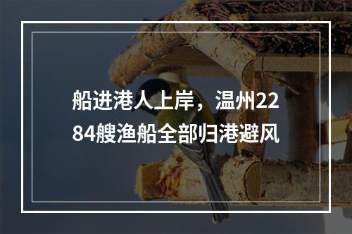 船进港人上岸，温州2284艘渔船全部归港避风