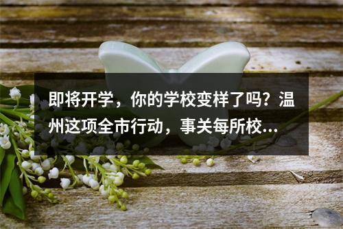 即将开学，你的学校变样了吗？温州这项全市行动，事关每所校园品质