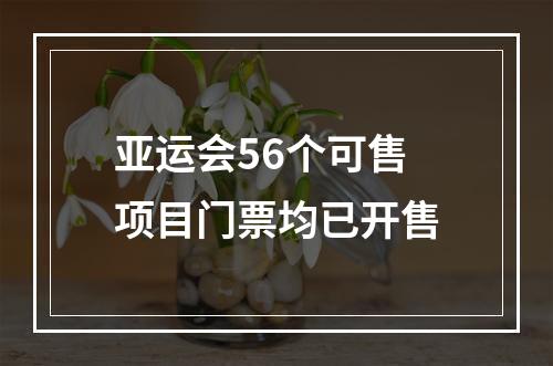 亚运会56个可售项目门票均已开售