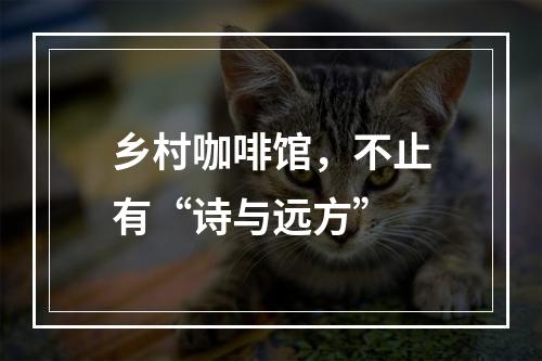 乡村咖啡馆，不止有“诗与远方”