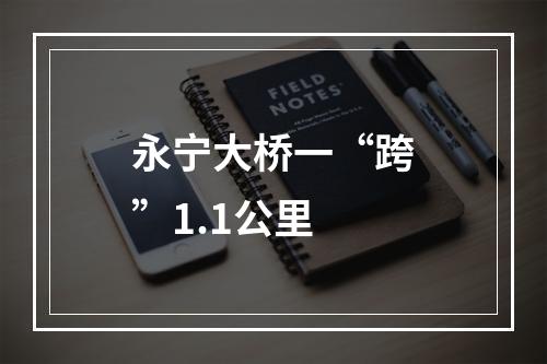 永宁大桥一“跨”1.1公里