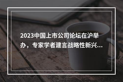2023中国上市公司论坛在沪举办，专家学者建言战略性新兴产业和上市公司治理
