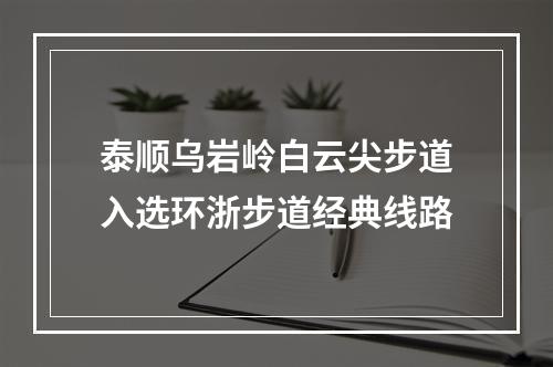 泰顺乌岩岭白云尖步道入选环浙步道经典线路