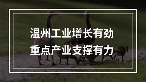 温州工业增长有劲 重点产业支撑有力