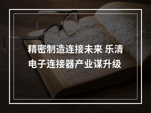 精密制造连接未来 乐清电子连接器产业谋升级