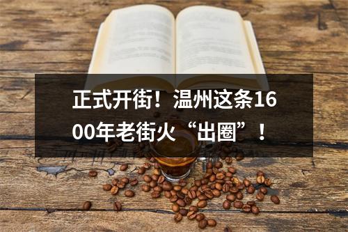 正式开街！温州这条1600年老街火“出圈”！