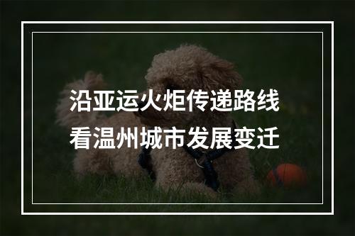 沿亚运火炬传递路线 看温州城市发展变迁