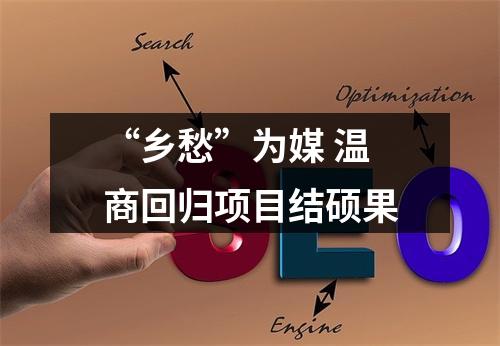 “乡愁”为媒 温商回归项目结硕果