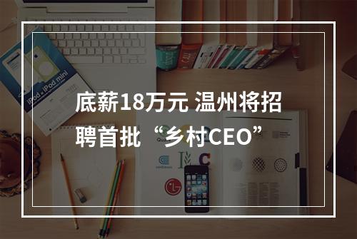 底薪18万元 温州将招聘首批“乡村CEO”