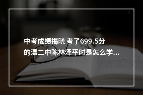 中考成绩揭晓 考了699.5分的温二中陈林泽平时是怎么学习的？