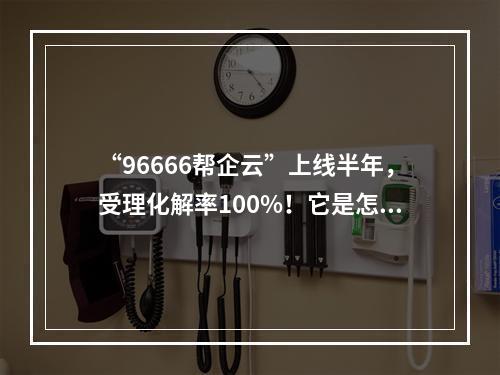 “96666帮企云”上线半年，受理化解率100%！它是怎么办到的？