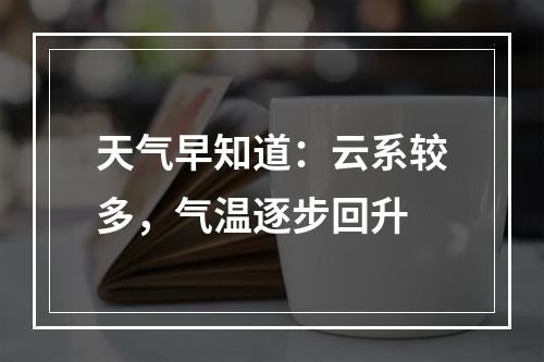 天气早知道：云系较多，气温逐步回升