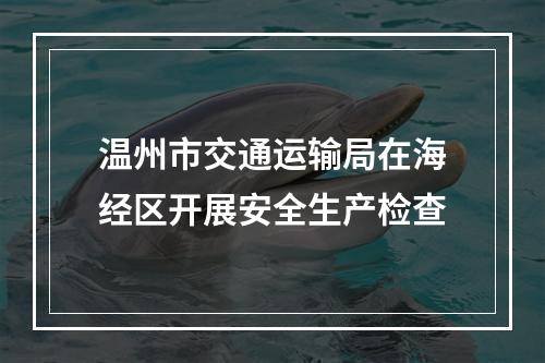 温州市交通运输局在海经区开展安全生产检查