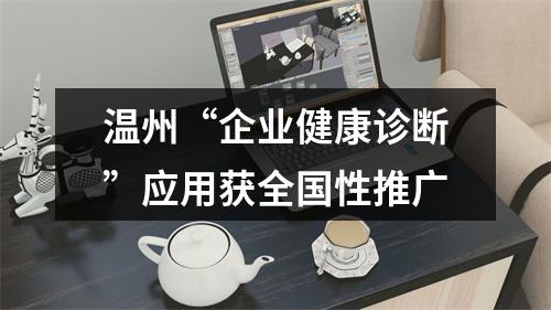 温州“企业健康诊断”应用获全国性推广
