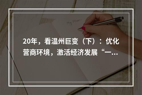 20年，看温州巨变（下）：优化营商环境，激活经济发展“一池春水”