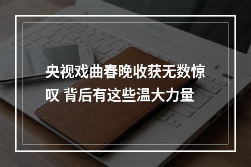 央视戏曲春晚收获无数惊叹 背后有这些温大力量