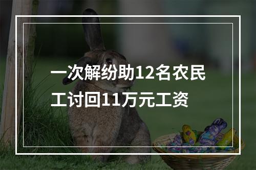 一次解纷助12名农民工讨回11万元工资