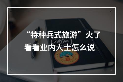 “特种兵式旅游”火了 看看业内人士怎么说