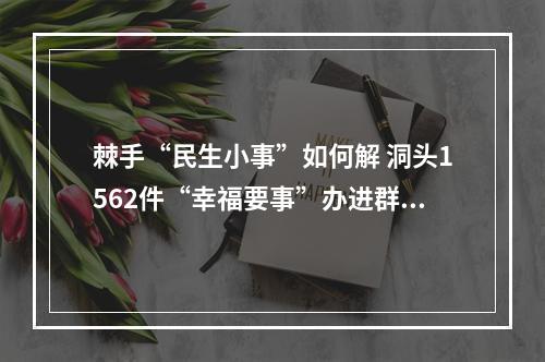 棘手“民生小事”如何解 洞头1562件“幸福要事”办进群众心坎