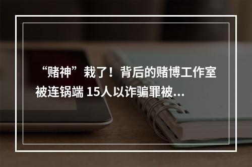 “赌神”栽了！背后的赌博工作室被连锅端 15人以诈骗罪被判刑