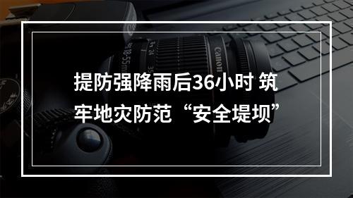 提防强降雨后36小时 筑牢地灾防范“安全堤坝”