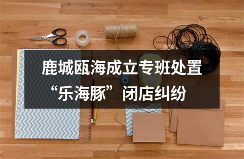 鹿城瓯海成立专班处置“乐海豚”闭店纠纷