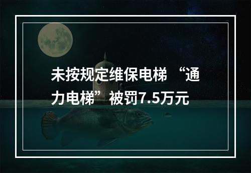未按规定维保电梯 “通力电梯”被罚7.5万元