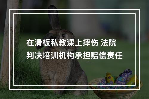 在滑板私教课上摔伤 法院判决培训机构承担赔偿责任
