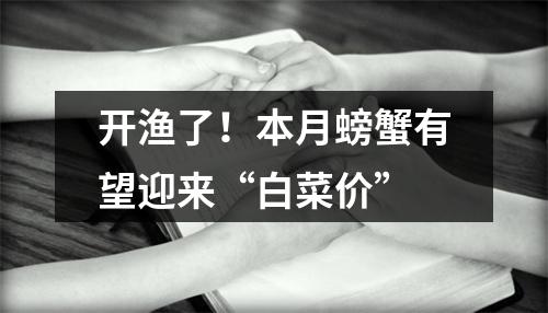 开渔了！本月螃蟹有望迎来“白菜价”