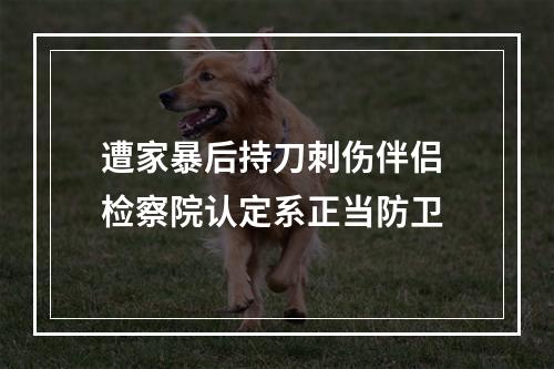 遭家暴后持刀刺伤伴侣 检察院认定系正当防卫