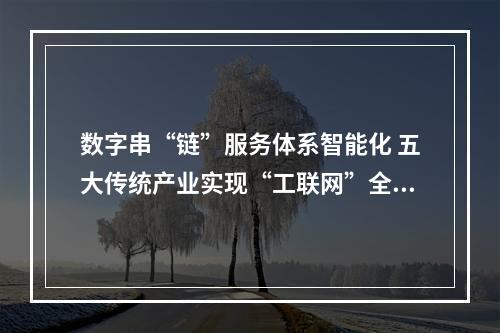 数字串“链”服务体系智能化 五大传统产业实现“工联网”全覆盖