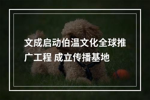 文成启动伯温文化全球推广工程 成立传播基地