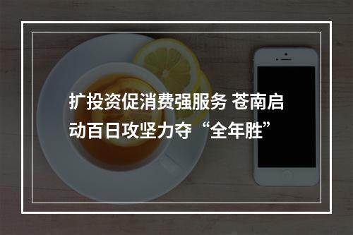 扩投资促消费强服务 苍南启动百日攻坚力夺“全年胜”