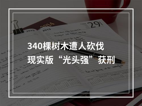 340棵树木遭人砍伐 现实版“光头强”获刑