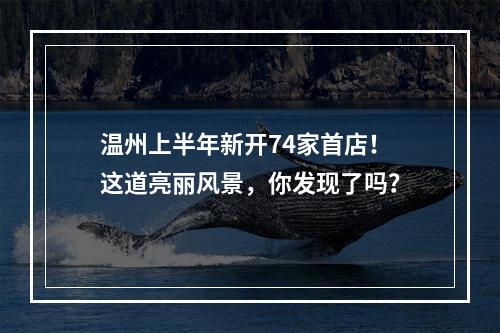 温州上半年新开74家首店！这道亮丽风景，你发现了吗？