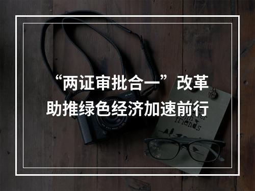 “两证审批合一”改革助推绿色经济加速前行