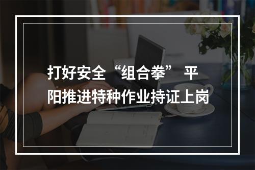 打好安全“组合拳” 平阳推进特种作业持证上岗