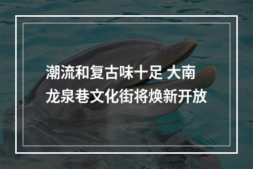潮流和复古味十足 大南龙泉巷文化街将焕新开放