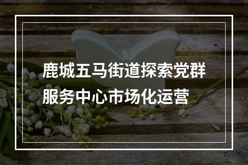 鹿城五马街道探索党群服务中心市场化运营