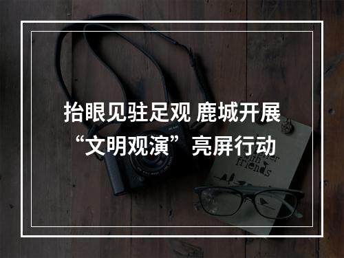 抬眼见驻足观 鹿城开展“文明观演”亮屏行动